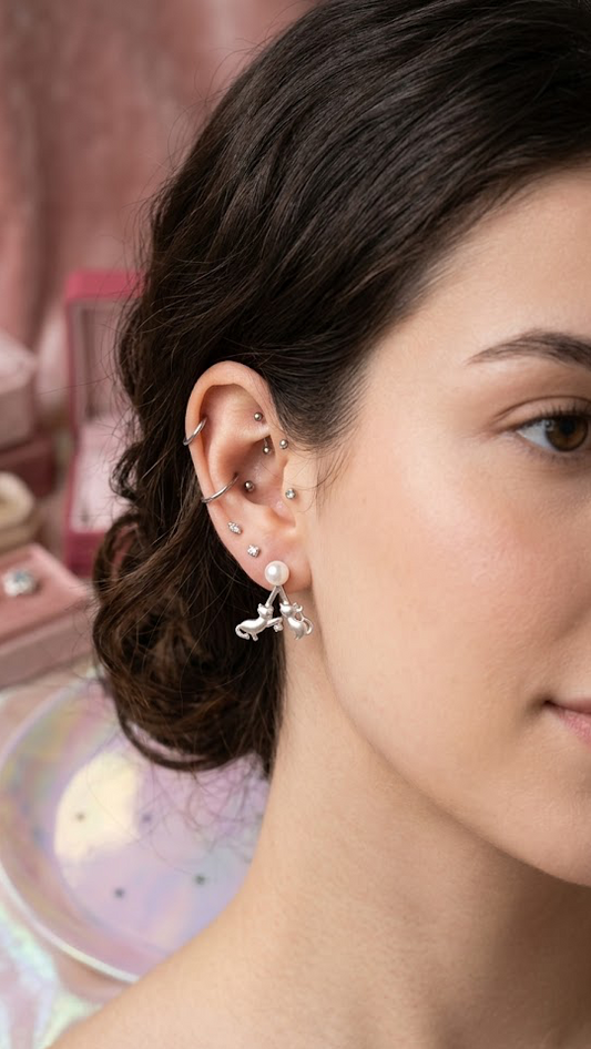Aretes Gatitos Fiesteros 2 en 1