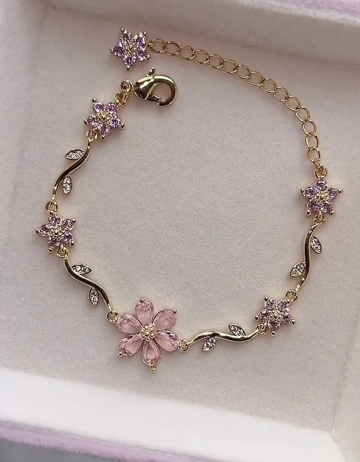 Pulsera Flor Rosa