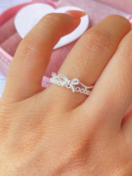 Anillo Ajustable Encaje Centro de Lazo