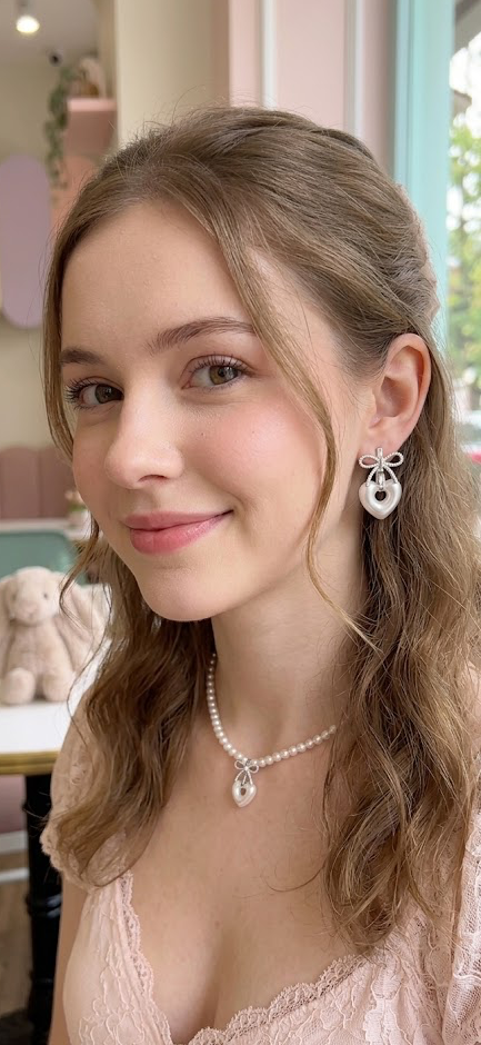 Aretes Corazoncito Blanco