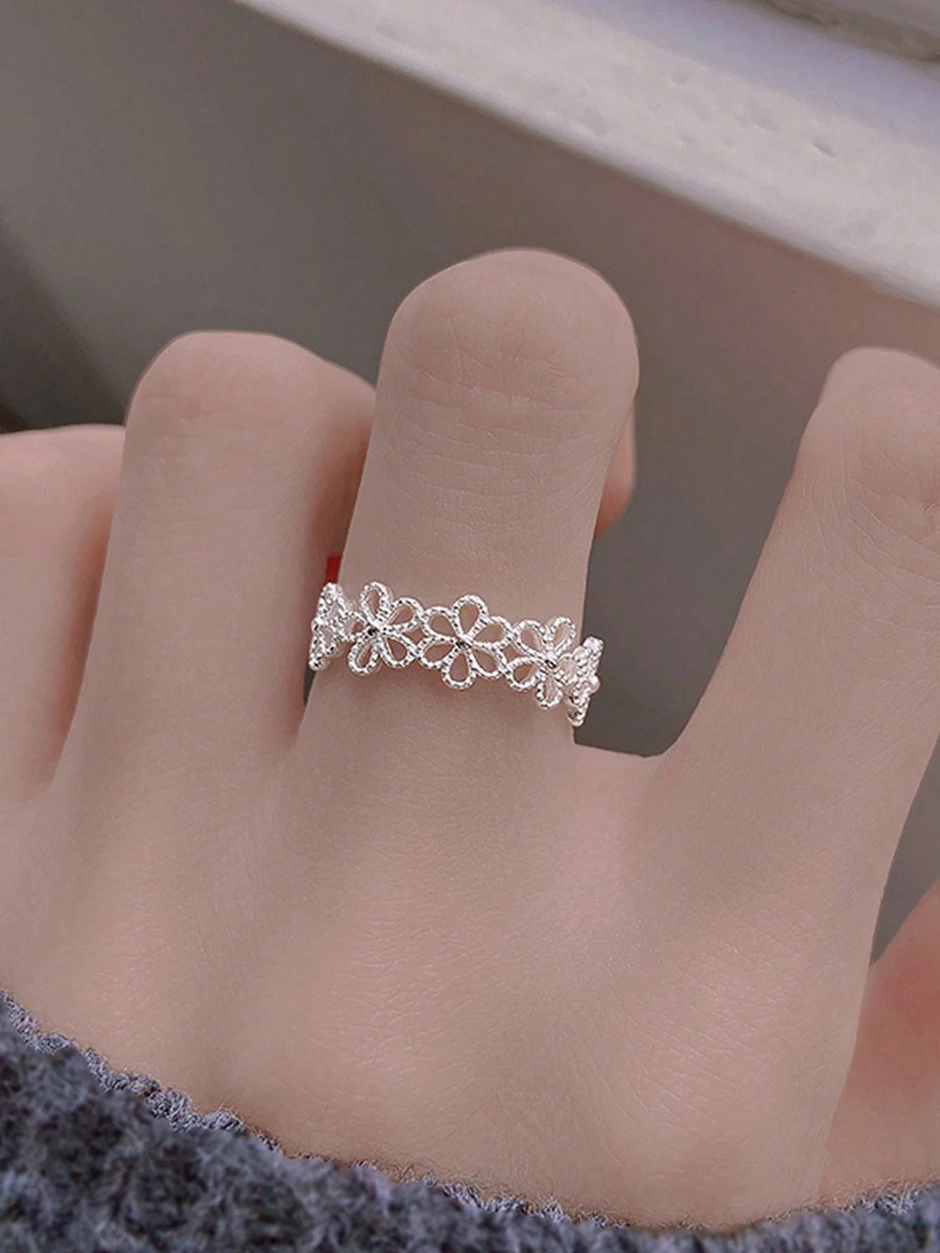 Anillo Flores Bordadas