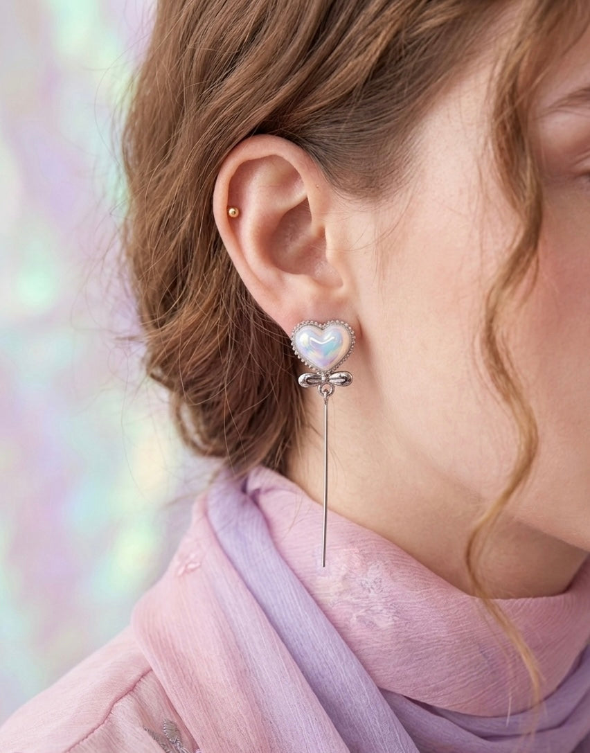 Aretes Globi Heart Tornasol