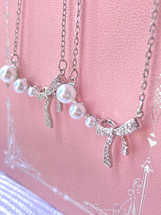 Collar Perlitas Coquette Silver