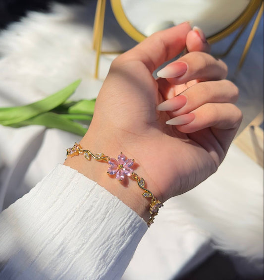 Pulsera Flor Rosa