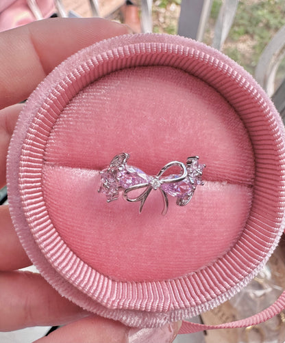 Anillo Moño Coquette Silver Plated