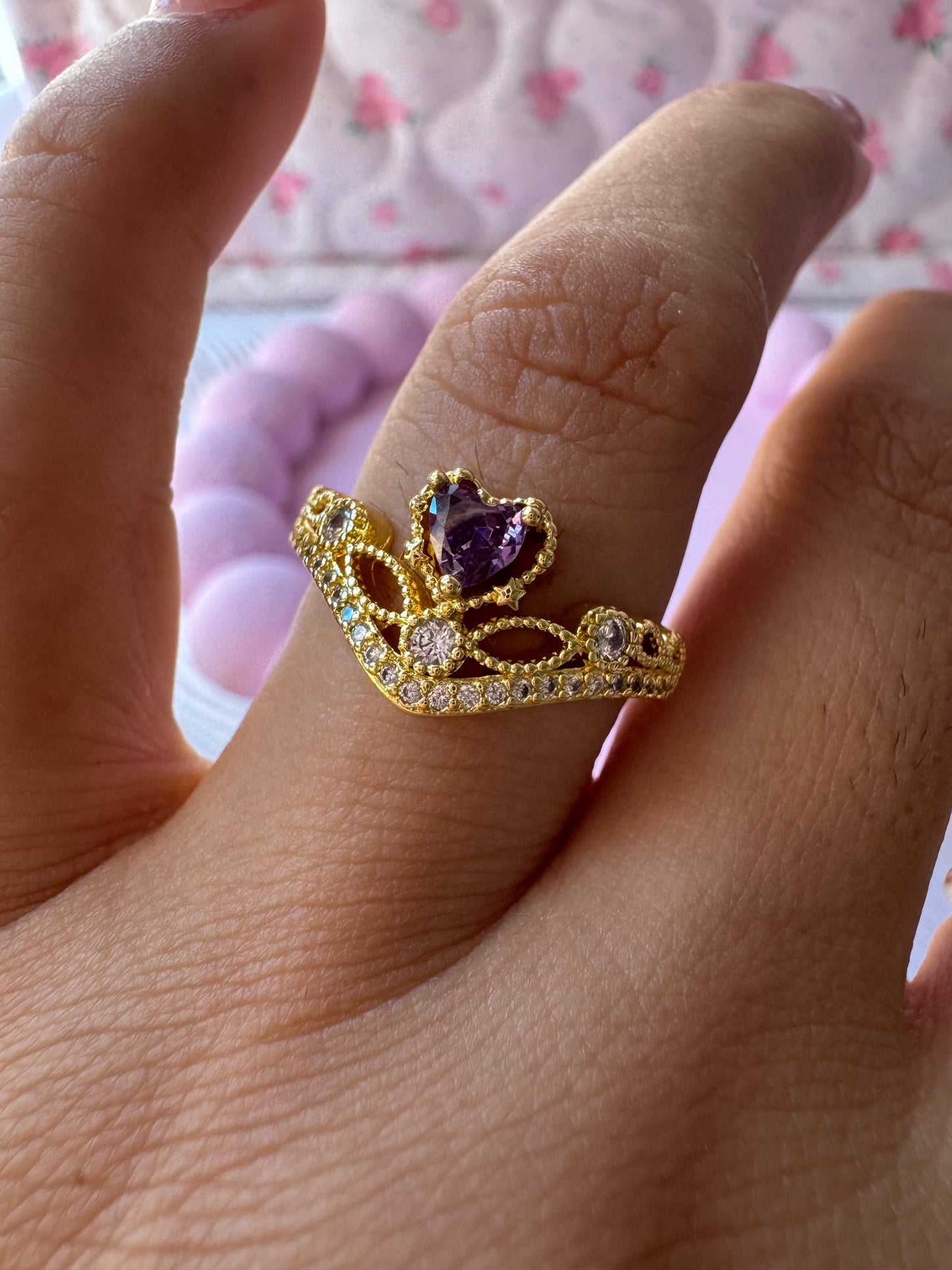 Anillo Corona Purpurina