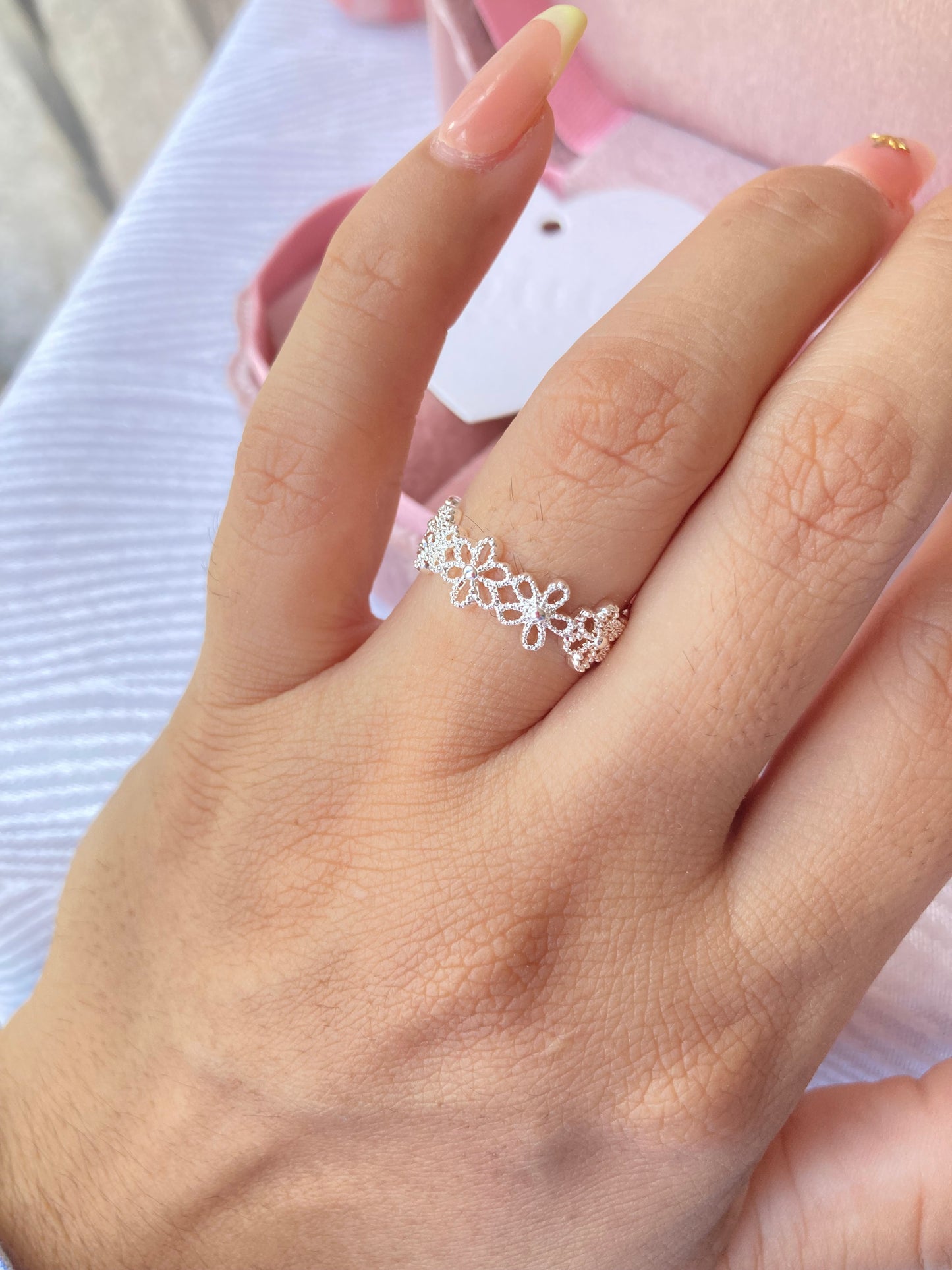 Anillo Flores Bordadas