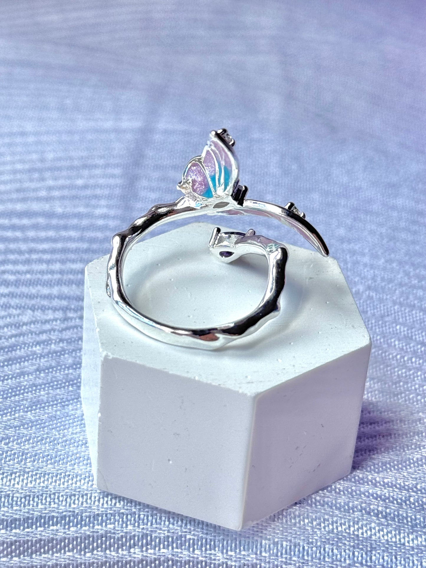Anillo Pomme Side Silver Plated