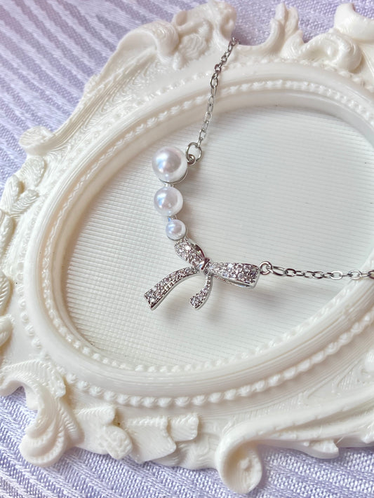 Collar Perlitas Coquette Silver