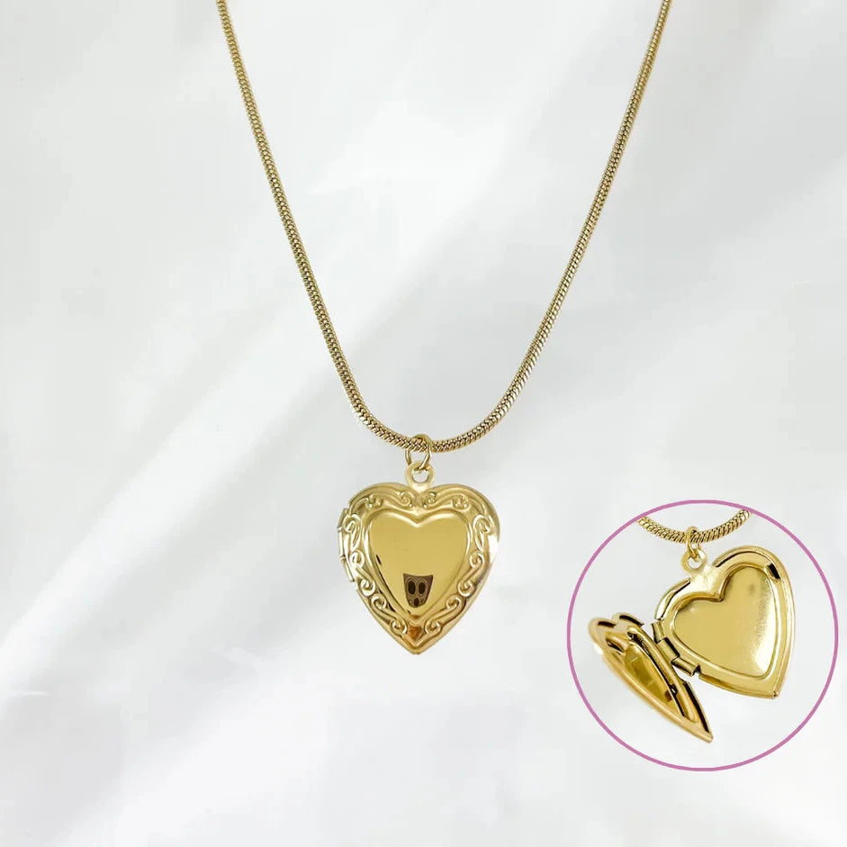 Collar Relicario Heart Stainless Steel