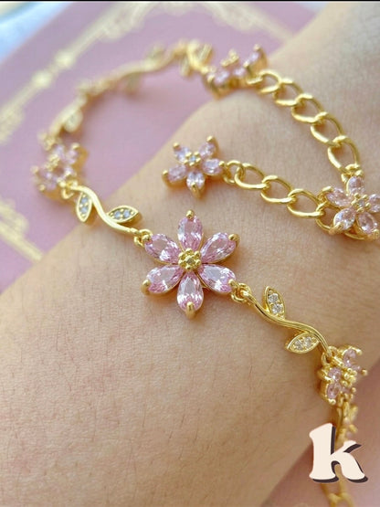 Pulsera Flor Rosa