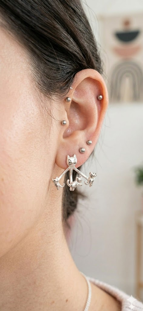 Aretes Gatitos 3 Fiesteros