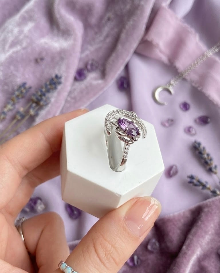 Anillo Gato Lunar Silver Plated
