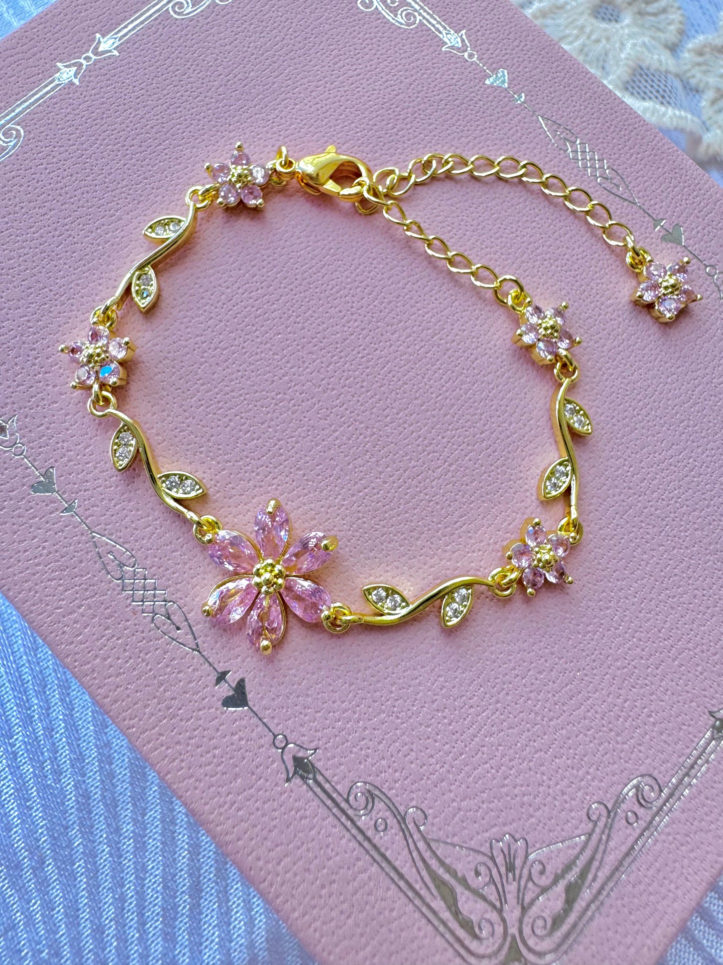 Pulsera Flor Rosa