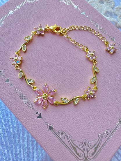 Pulsera Flor Rosa