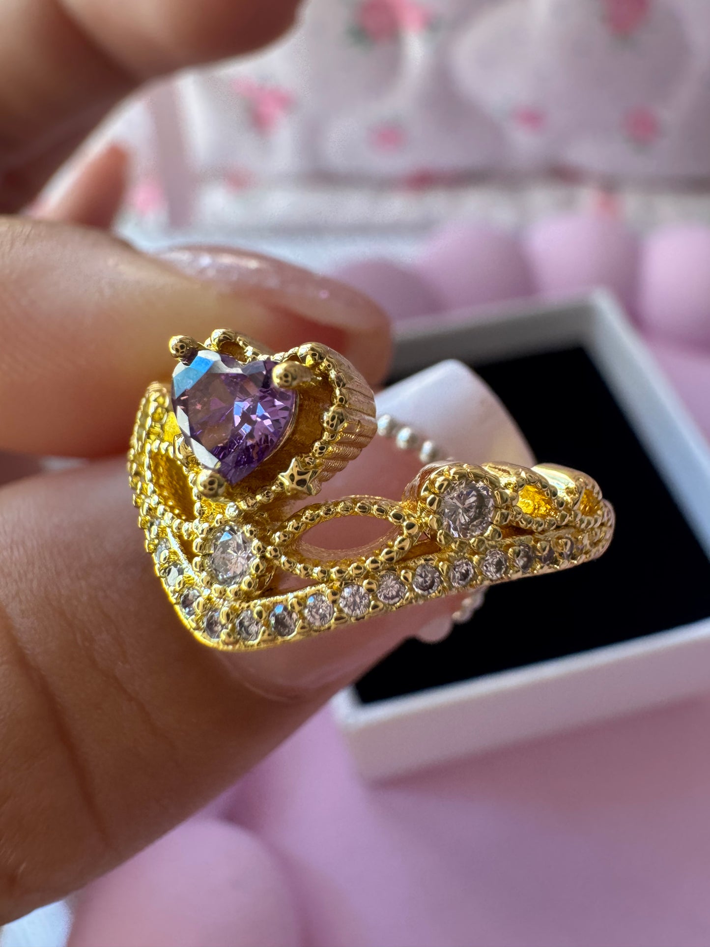 Anillo Corona Purpurina