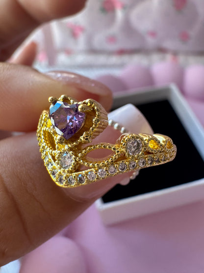 Anillo Corona Purpurina
