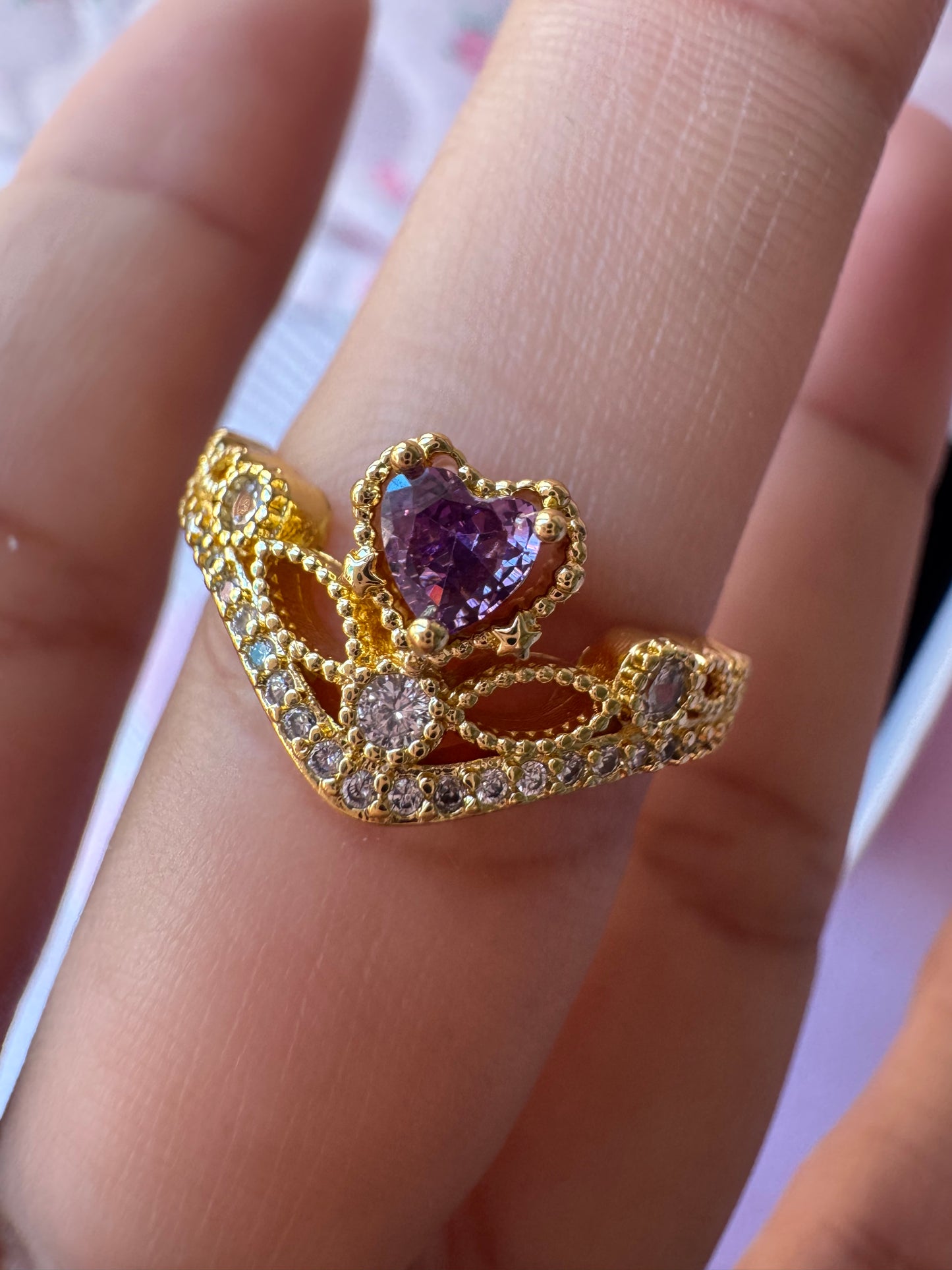 Anillo Corona Purpurina