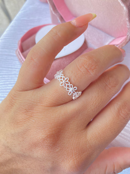 Anillo Flores Bordadas