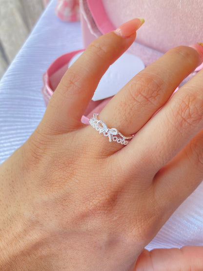Anillo Ajustable Encaje Centro de Lazo