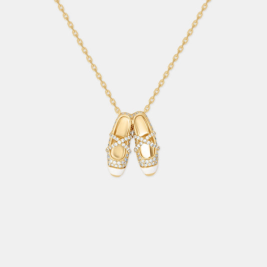 Collar Ballerina Shoes White